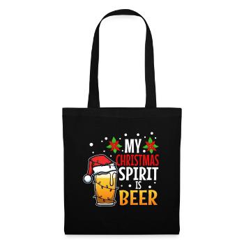 Mon de Noël est la bière - Sac en tissu - noir - Devant
