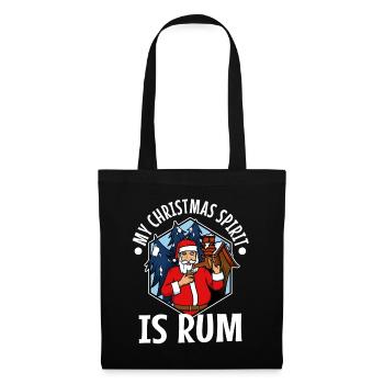 My christmas spirit is rum - Stoffbeutel - Schwarz - Vorne