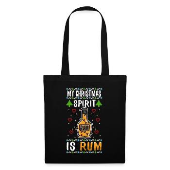 My christmas spirit is rum - Stoffbeutel - Schwarz - Vorne
