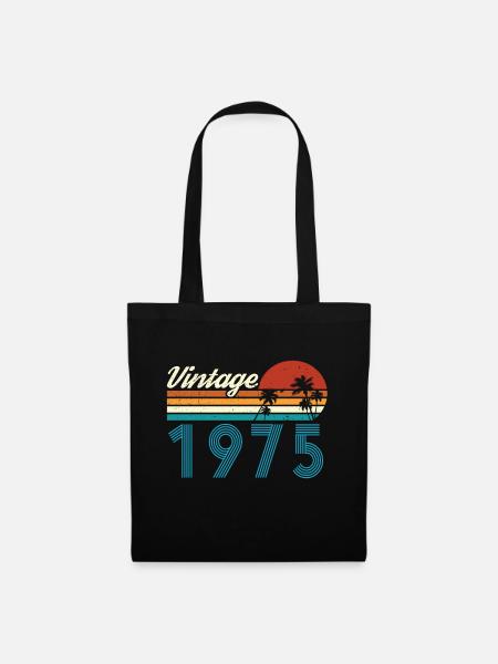 Vintage 1975 Vintage Geburtstag Retro Vintage - Stoffbeutel - Schwarz
