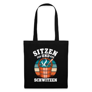 Sauna - Stoffbeutel - Schwarz - Vorne
