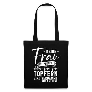 Töpfern - Stoffbeutel - Schwarz - Vorne