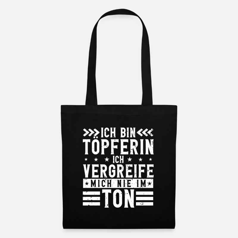Töpfern - Stoffbeutel - Schwarz