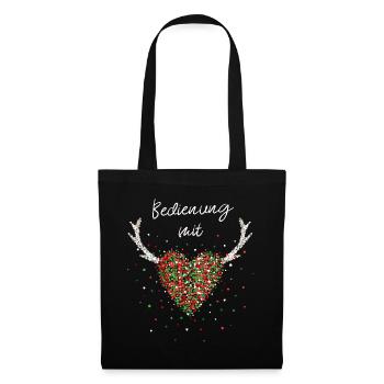 Bedienung Mit Herz Kellnerin Weihnachtsfeier X-Mas - Stoffbeutel - Schwarz - Vorne