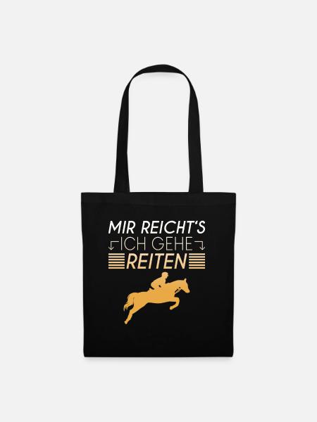 Reiten Spruch - Stoffbeutel - Schwarz