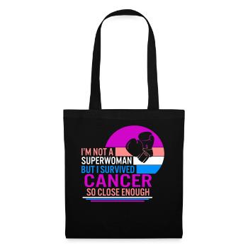 Schilddrüsenkrebs-Awareness-Shirt, ich bin kein - Stoffbeutel - Schwarz - Vorne