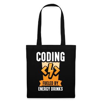 Programming with Energydrinks Coding Code Coder - Tote Bag - black - Front