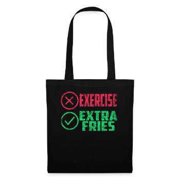 Übung Extra Pommes Exercise Extra Fries Fitness - Tote Bag - black - Front