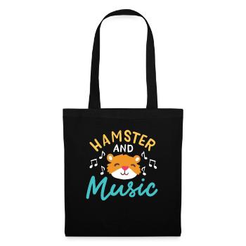 Hamster And Music Funny Rodent - Tote Bag - black - Front