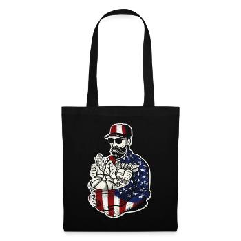 Farming Farmer American Flag Us - Tote Bag - black - Front