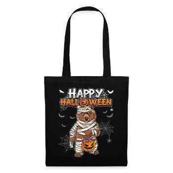 Halloween Bär Mumie - Stoffbeutel - Schwarz - Vorne