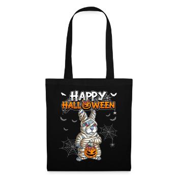 Halloween Hase Mumie - Stoffbeutel - Schwarz - Vorne