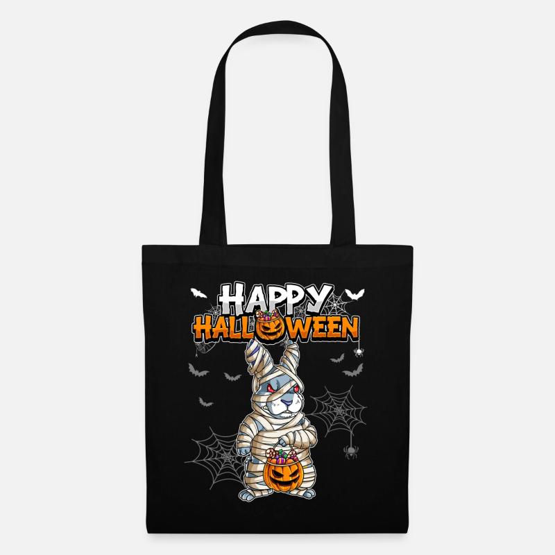 Halloween Hase Mumie - Stoffbeutel - Schwarz