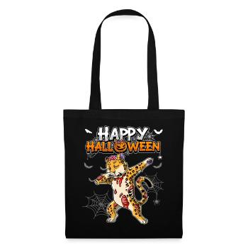 Halloween Leopard Zombie - Stoffbeutel - Schwarz - Vorne