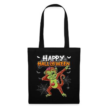Halloween Affe Zombie - Stoffbeutel - Schwarz - Vorne