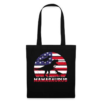 Mamasaurus avec trois enfants - American Flag Mama Di - Sac en tissu - noir - Devant