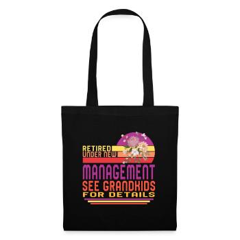 Retired Under New Management Floral Shirt, Funny - Tote Bag - black - Front