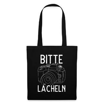 Bitte Lächeln - Stoffbeutel - Schwarz - Vorne