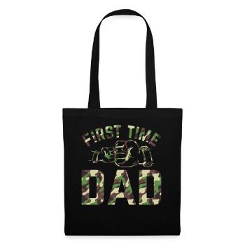 First Time Dad Camouflage Flag Daddy To Be - New D - Tote Bag - black - Front