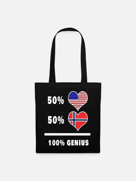 USA und Norwegen genial Flaggen Design - Stoffbeutel - Schwarz