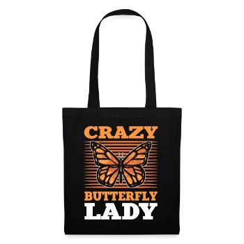 Crazy Butterfly Lady Monarque Papillon - Sac en tissu - noir - Devant