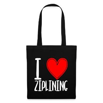 I Love Ziplining - Stoffbeutel - Schwarz - Vorne
