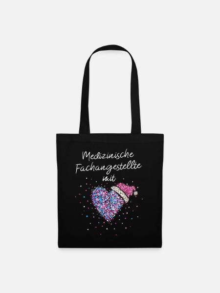 MFA mit viel Herz Wichteln Weihnachtsgeschenk - Stoffbeutel - Schwarz