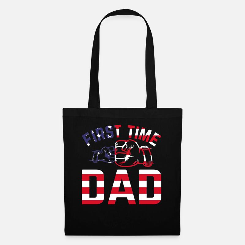 First Time Dad American Flag Daddy To Be Daddy Pat - Stoffbeutel - Schwarz