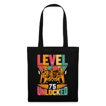 Niveau 75 Débloqué Génial depuis 1948 Funny Gamer - Sac en tissu - noir - Devant