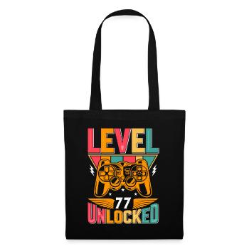 Niveau 77 Débloqué Génial depuis 1946 Funny Gamer - Sac en tissu - noir - Devant