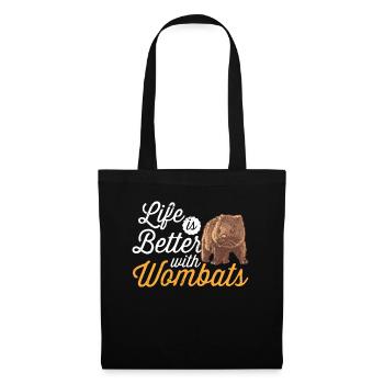 Life is better with Wombat Australia Marsupial - Tote Bag - black - Front