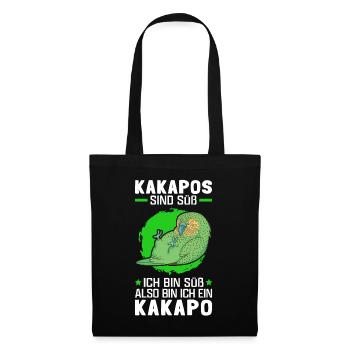 Kakapo sind süß flugunfähiger Papagei - Stoffbeutel - Schwarz - Vorne