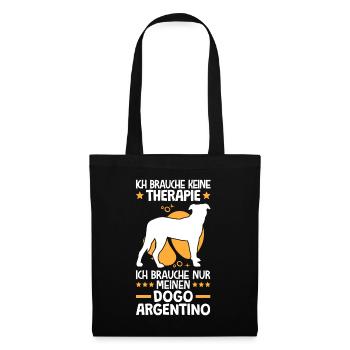 Ich brauche nur meinen Dogo Argentino - Stoffbeutel - Schwarz - Vorne