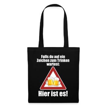 Zeichen Zum Trinken Saufshirt Mallorca Saufen Bier - Stoffbeutel - Schwarz - Vorne