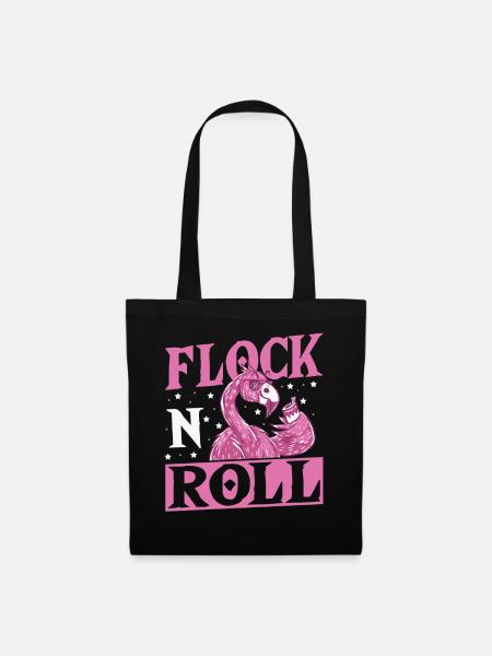 Flock n Roll Flamingo Rock and Roll - Stoffbeutel - Schwarz