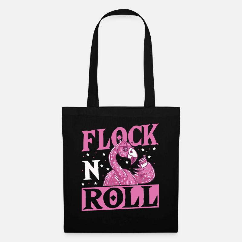 Flock n Roll Flamingo Rock and Roll - Stoffbeutel - Schwarz