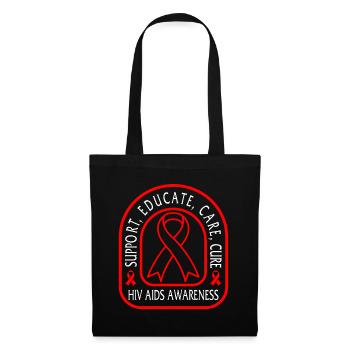 HIV AIDS Awareness Month Shirt, Support Educate - Tote Bag - black - Front
