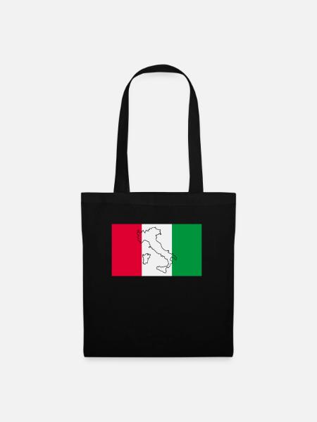 Italien Flagge - Stoffbeutel - Schwarz