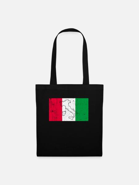 Italien Flagge - Stoffbeutel - Schwarz