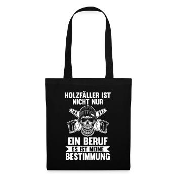 Waldarbeiter Förster Waldarbeit Holzfäller - Stoffbeutel - Schwarz - Vorne