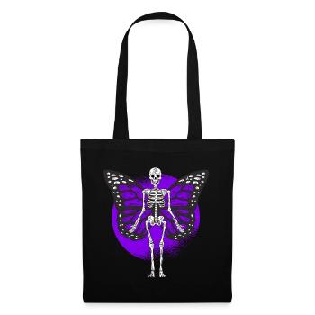 Skelett Schmetterling Gothic Fairycore Cottagecore - Stoffbeutel - Schwarz - Vorne