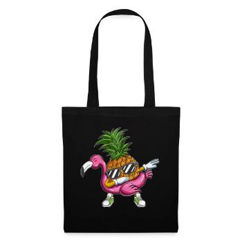 Ananas Dabbing Flamingo Swimming Tire Holiday Rip - Sac en tissu - noir - Devant