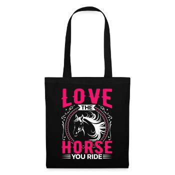 Cavalier Équitation Chevaux - Sac en tissu - noir - Devant