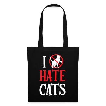 Ich Hasse Katzen Hund Tier Welpe Liebhaber - Stoffbeutel - Schwarz - Vorne