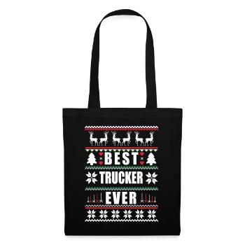 Funny Ugly Christmas Best Trucker Ever - Tote Bag - black - Front