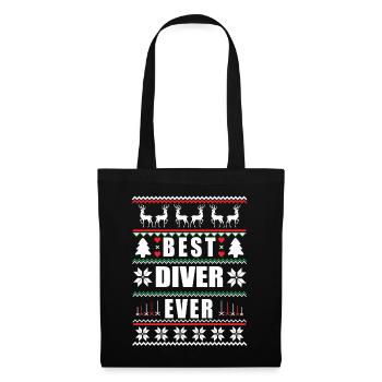 Drôle de Noël moche Meilleur plongeur de tous les temps - Sac en tissu - noir - Devant