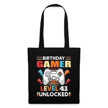 Birthday Gamer Level 41 Unlocked 41 - Tote Bag - black - Front