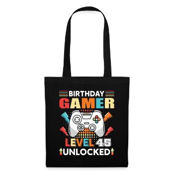 Geburtstag Gamer Level 45 Unlocked 45 Geburtstag - Stoffbeutel - Schwarz - Vorne