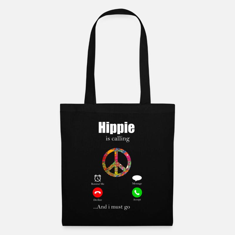 Hippie - Stoffbeutel - Schwarz