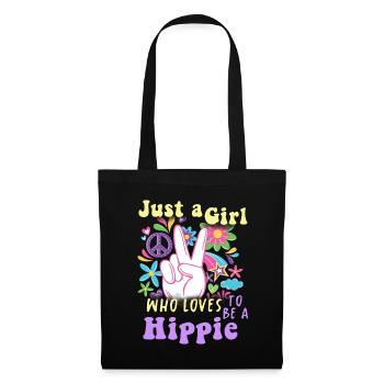 Hippie Peace Groovy Flowerpower Boho Woodstock - Sac en tissu - noir - Devant